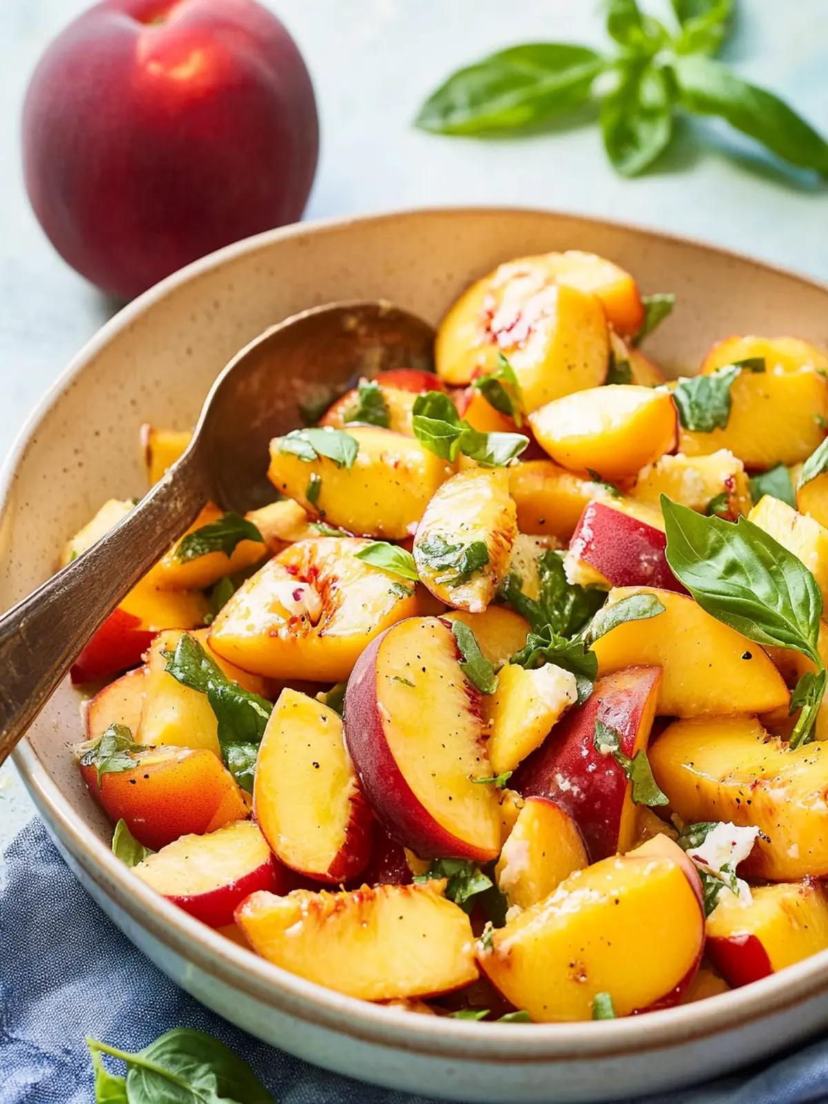 Delicious Peach Salad Recipe with Honey and Basil Bliss
