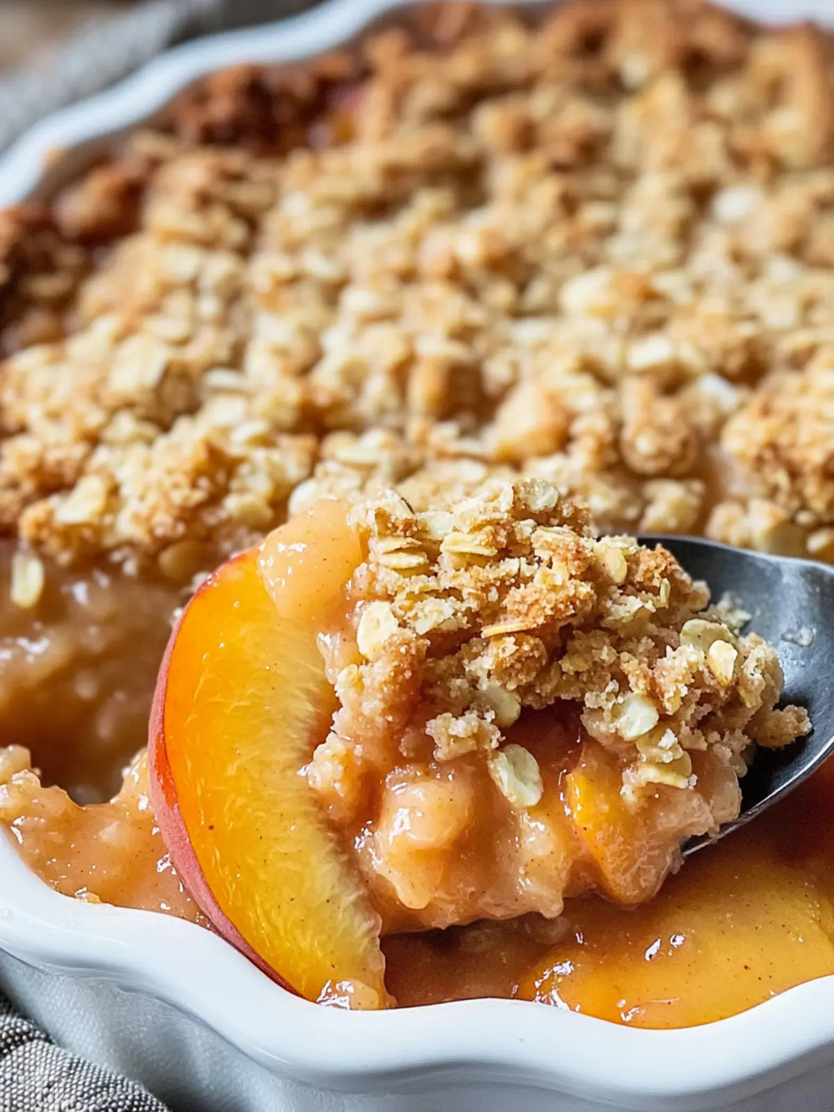 Peach crisp with fresh peaches recipe