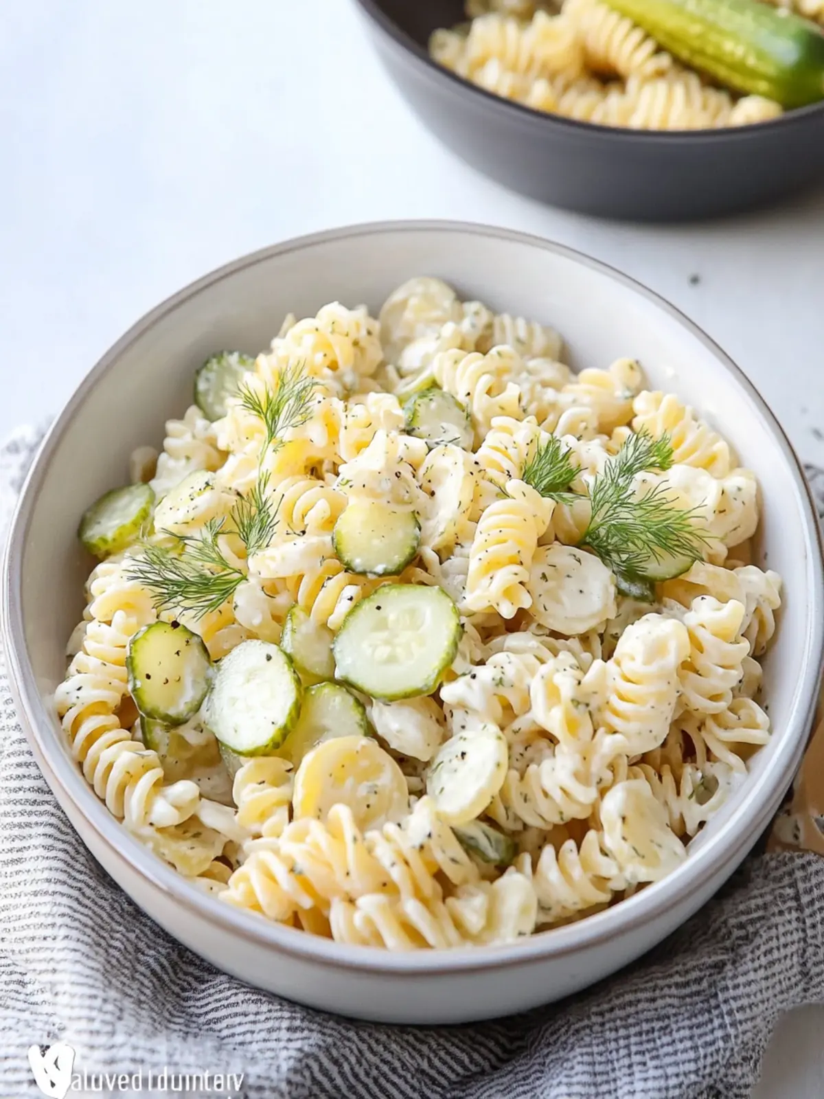 Dill pickle pasta salad recipe
