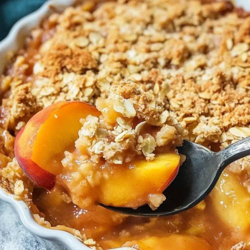 Peach crisp with fresh peaches recipe