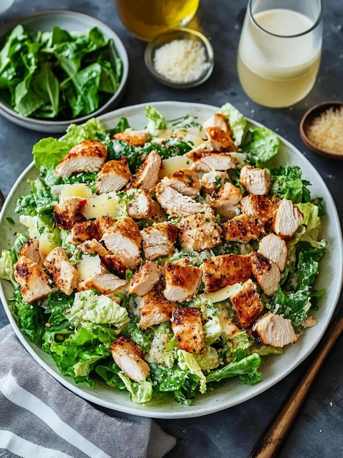Ultimate Chicken Caesar Salad with Crunchy Homemade Croutons