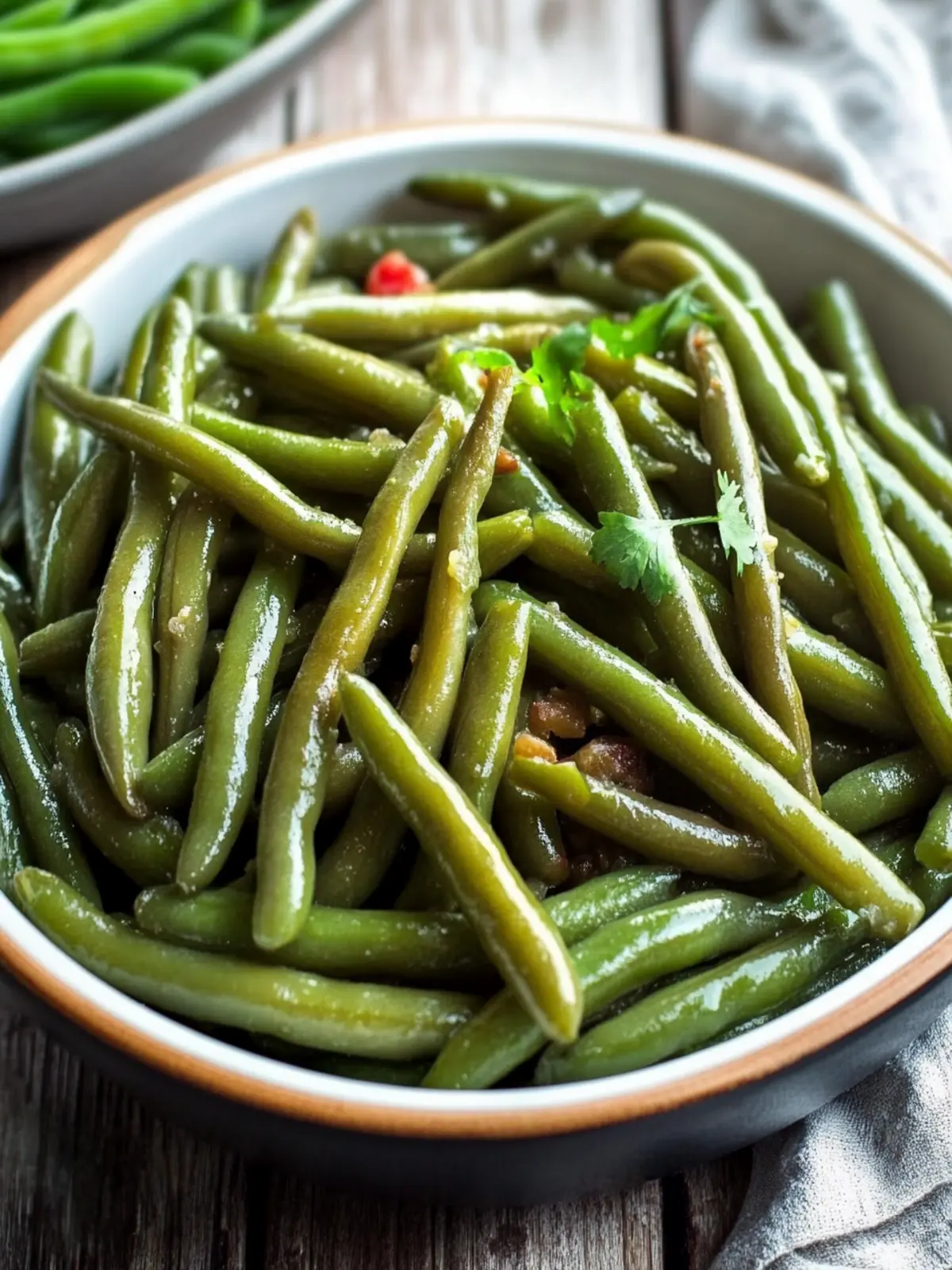Savory Crockpot Green Beans with Crispy Bacon Magic