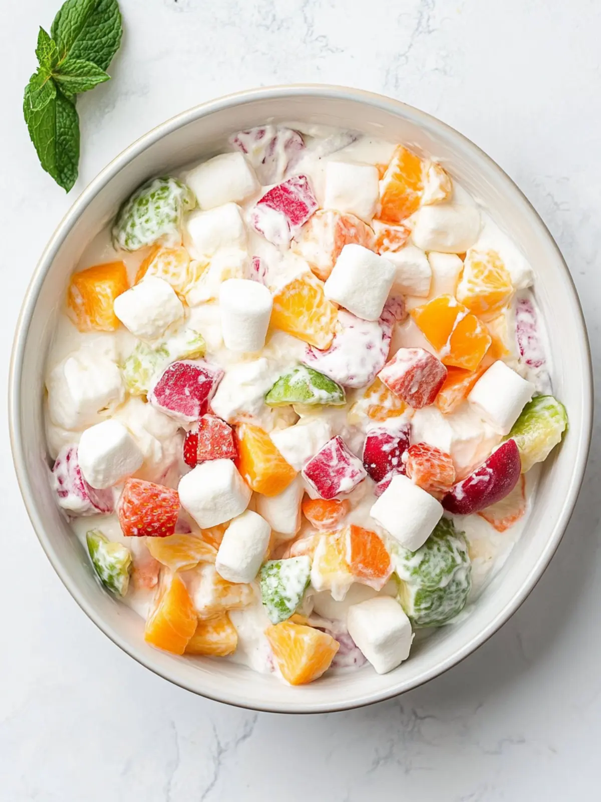 fruit salad with marshmallows