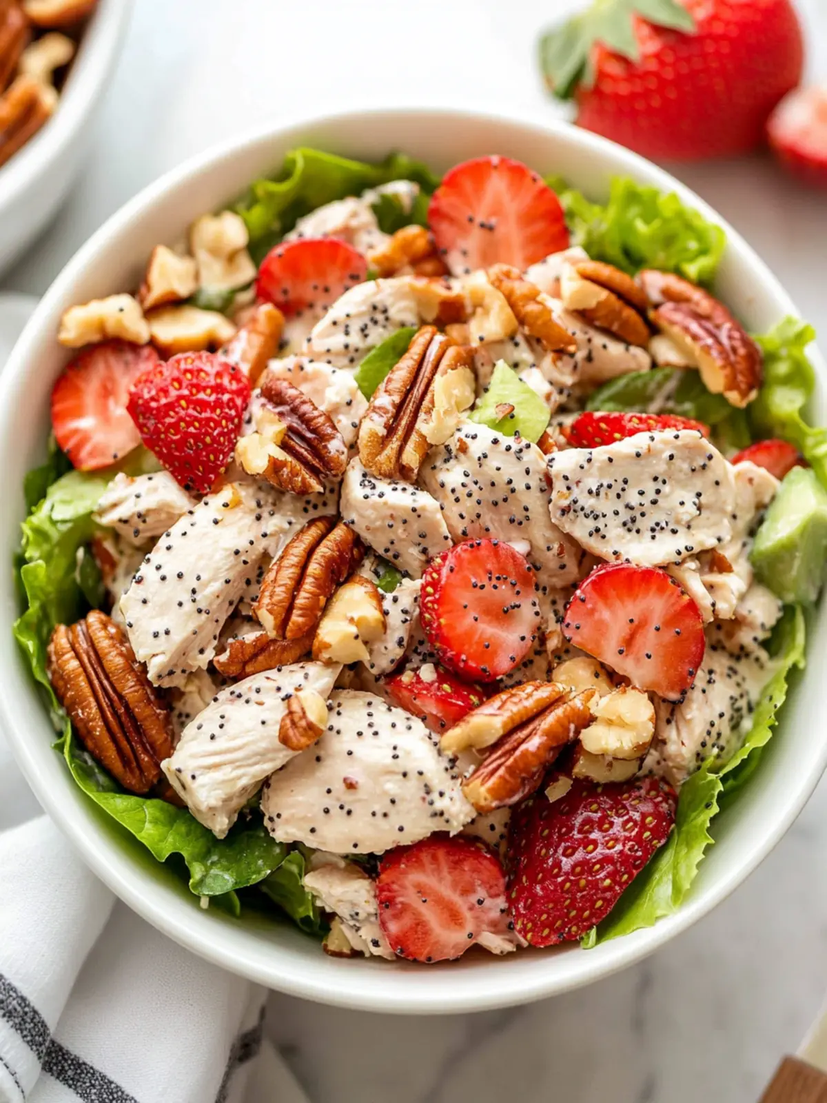 Delicious Strawberry Poppy Seed Pecan Chicken Salad Recipe