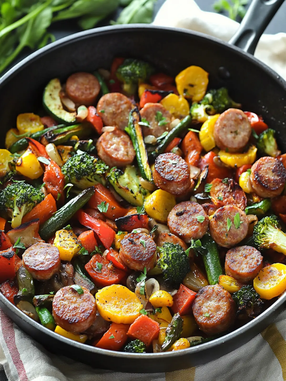 Sausage and Veggies Skillet - 30 Minute, One-Pan Meal