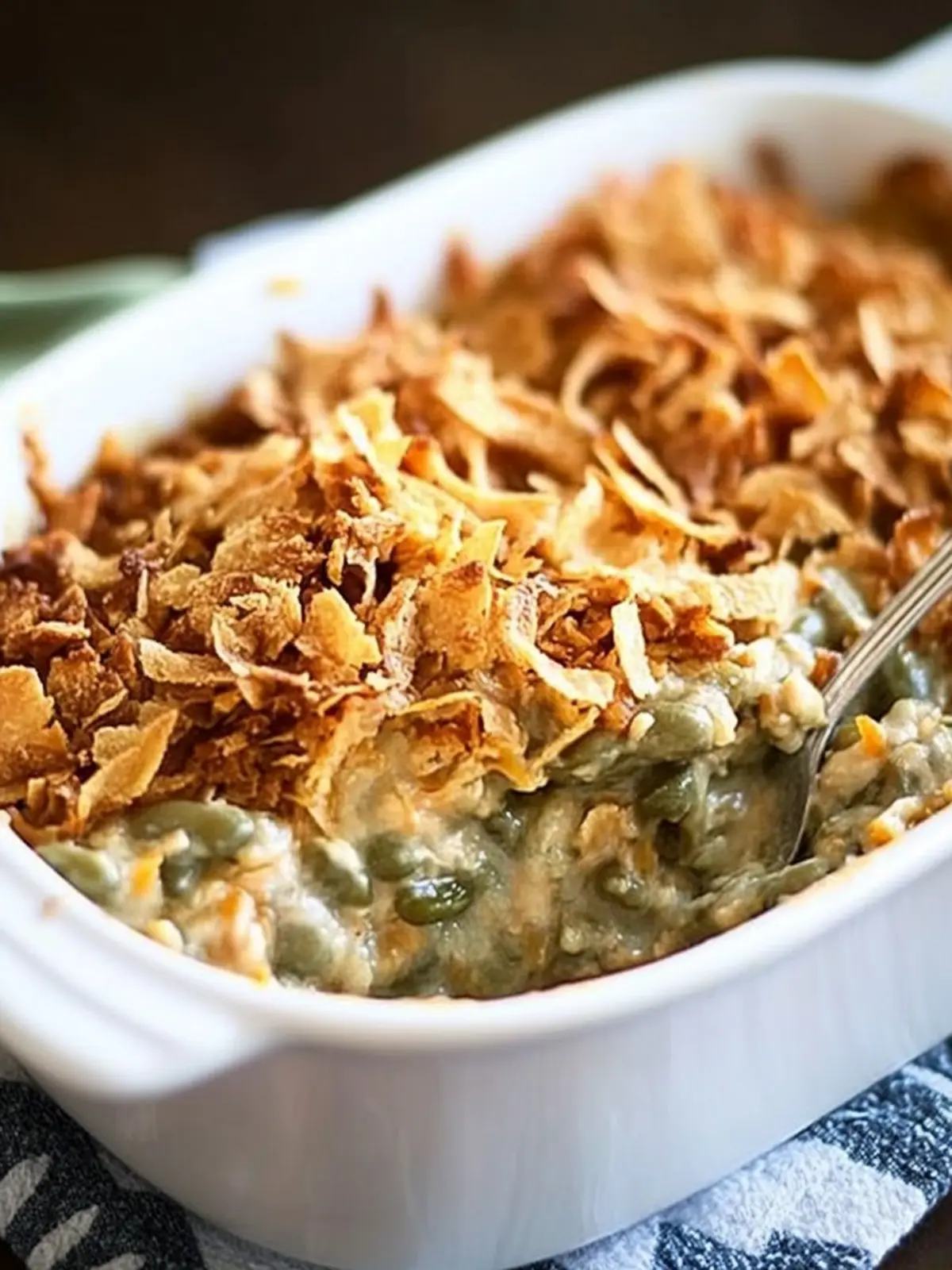 Savory Green Bean Casserole Recipe with Crispy Bacon Delight