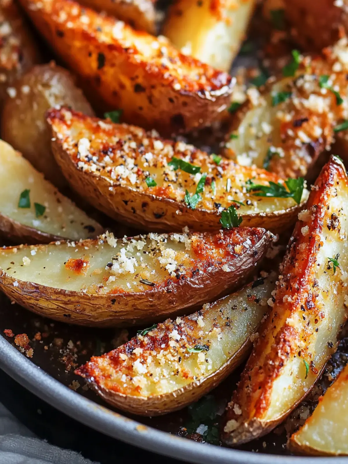 Baked Garlic Parmesan Potato Wedges - An Organized Chaos