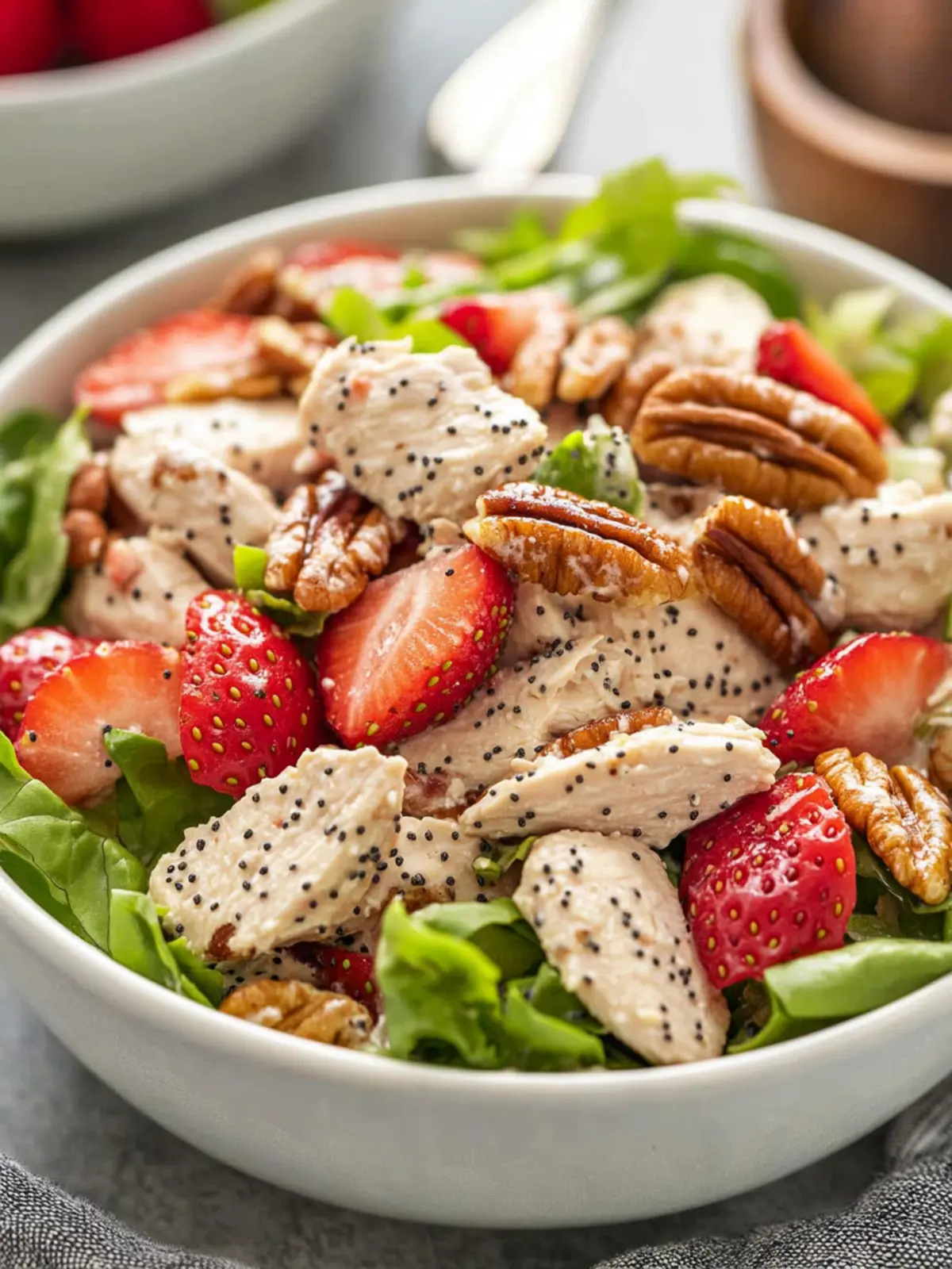 Strawberry Poppy Seed Pecan Chicken Salad
