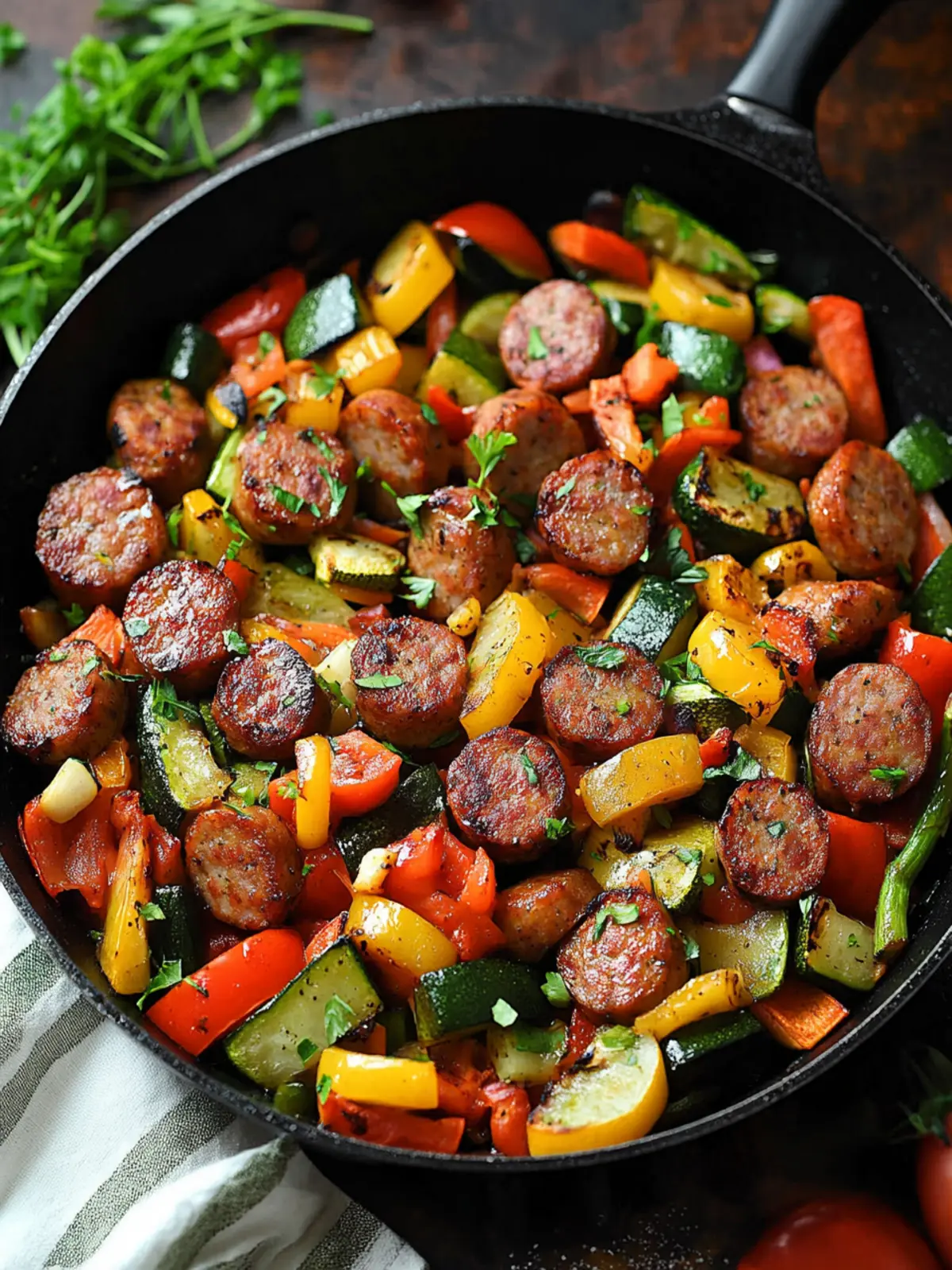Sausage and Veggies Skillet – Quick 30 Minute One-Pan Delight