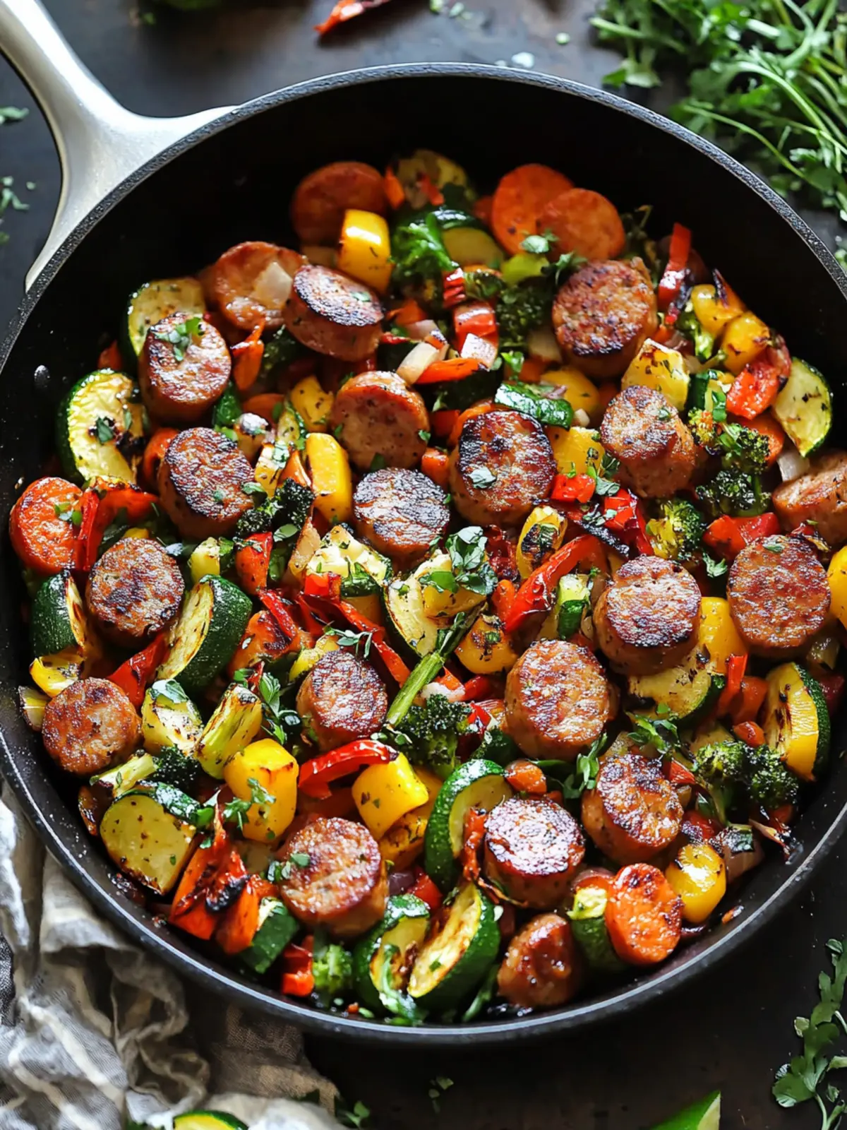 Sausage and Veggies Skillet - 30 Minute, One-Pan Meal